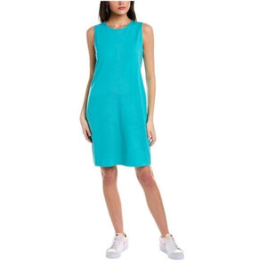 Eileen Fisher jersey tank dress turquoise blue organic cotton sleeveless small S